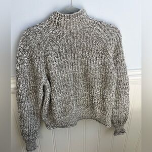 Madewell Marled Knit Women's Sweater - Olive Green and White